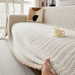 Bọc Ghế Sofa Chống Trượt Có Thể Đảo Ngược, Bọc Sofa Nhung Màu Trơn Có Tua Rua, Có Thể Giặt Được, Chống Mèo Cào, Bảo Vệ Đồ Nội Thất Ghế Sofa Đa Năng Cho Ghế Sofa Hình Chữ L, Ghế Dài, Ghế Futon