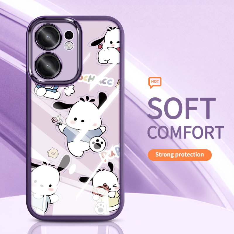 YBD Trong Suốt Ốp Lưng Điện Thoại OPPO A6X A6 Pro A6S Reno 14 Pro Reno 15F 14F Reno 13 Pro 13F Hoạt Hình Dễ Thương Chó Pacha Mới Chống Rơi Vỏ Mềm Silicon