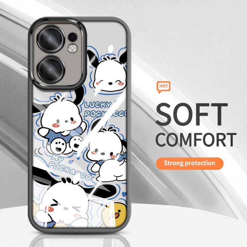 YBD Trong Suốt Ốp Lưng Điện Thoại OPPO A6X A6 Pro A6S Reno 14 Pro Reno 15F 14F Reno 13 Pro 13F Hoạt Hình Dễ Thương Chó Pacha Mới Chống Rơi Vỏ Mềm Silicon