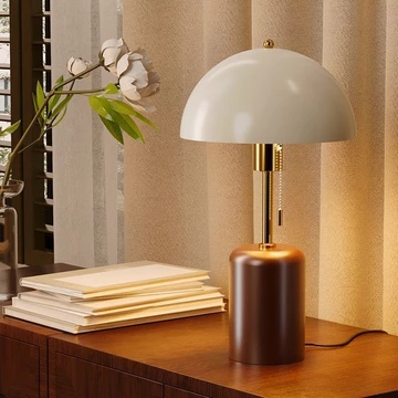 Đèn bàn gỗ cổ điển có công tắc kéo - Đế E27, ba màu, có thể điều chỉnh độ sáng, đèn ngủ phòng ngủ thẩm mỹ cổ điển, đèn trang trí cho phòng khách, phòng làm việc và phòng thu
