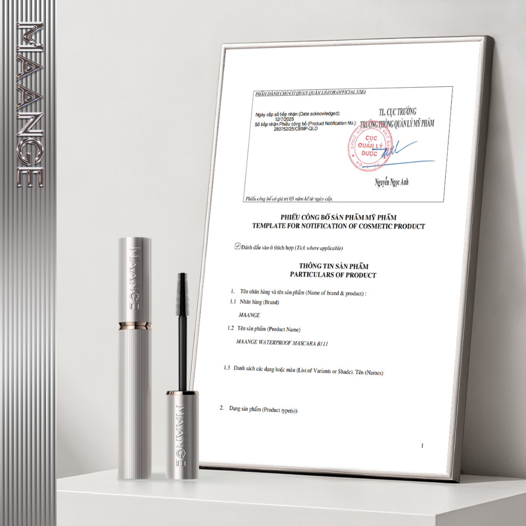 Mascara MAANGE Tạo Phồng Dài Mi - Chống Thấm Nước & Không Vệt Đen Suốt 12 Giờ