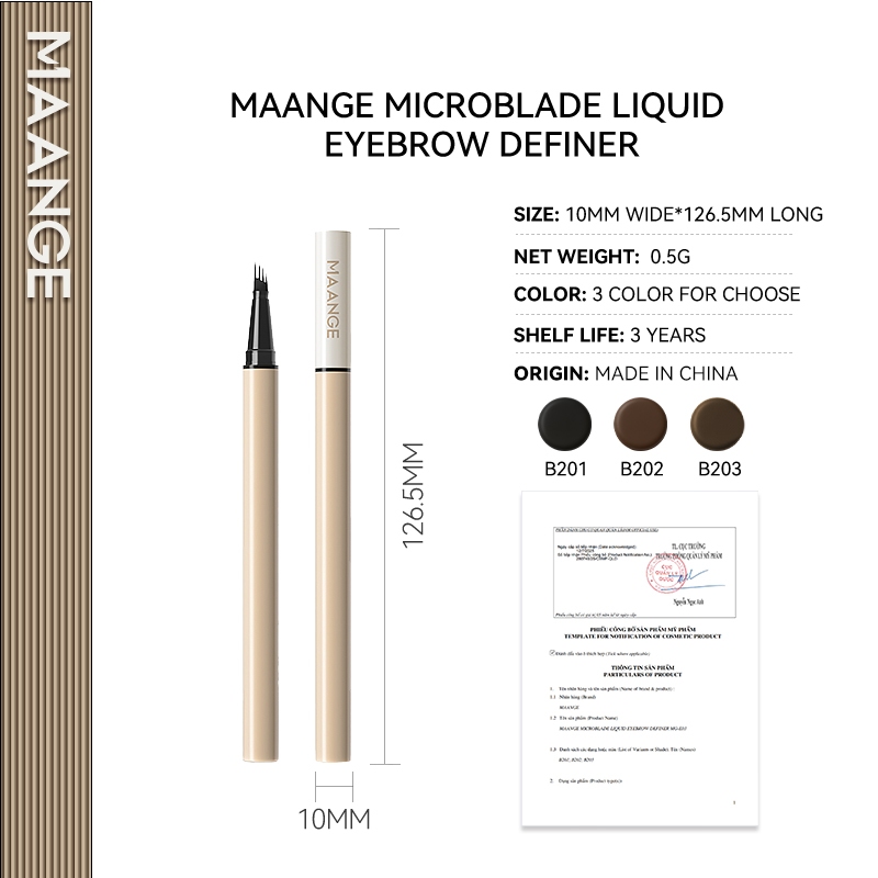 MAANGE COMBO 2 Chì kẻ mày dạng lỏng MAANGE siêu mịn, đầu bút 4 cạnh, chống nước, bền màu 36 giờ 0.5G MG-E03