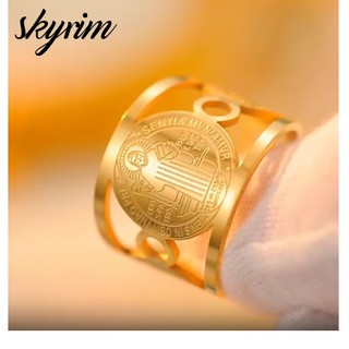 Nhẫn Thánh Benedikt có thể điều chỉnh, trang sức Kitô giáo bảo vệ