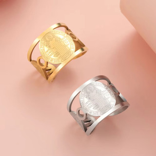 Nhẫn Thánh Benedikt có thể điều chỉnh, trang sức Kitô giáo bảo vệ