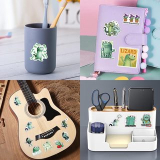 52 Chiếc Dễ Thương Thằn Lằn Meme Dán Kawaii Động Vật Hoạt Hình Decal Laptop Chống Thấm Nước Miếng Dán Đồ Chơi Trẻ Em