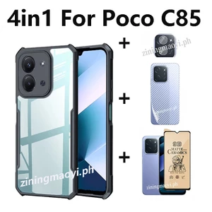 Ốp điện thoại chống sốc di động 4in1 Xiaomi Poco C85 chống rơi cho Poco C75 C71 C61 C65 Màng màng màng gốm và màng ống kính và phim mặt sau