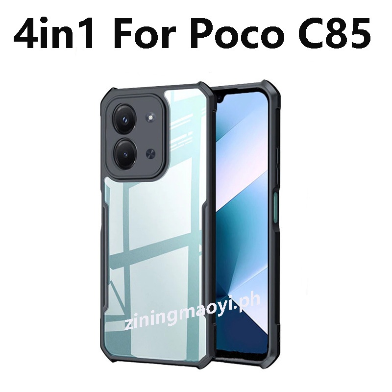 Ốp điện thoại chống sốc 4in1 Xiaomi Poco C85 cho Poco C75 C71 C61 C65 Phim riêng tư và phim ống kính và phim mặt sau