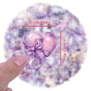 63 Chiếc Dễ Thương Cô Gái Tím Miếng Dán Graffiti Trang Trí Điện Thoại Di Động Chống Thấm Nước PET Dán Đồ Chơi Trẻ Em