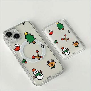Ốp điện thoại chống sốc họa tiết hoạt hình Giáng sinh 17pro có thể so sánh cho iPhone 17promax 16pro 16plus 15promax 14pro Vỏ 14plus 15plus 16plus
