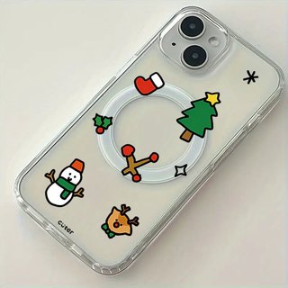 Ốp điện thoại chống sốc họa tiết hoạt hình Giáng sinh 17pro có thể so sánh cho iPhone 17promax 16pro 16plus 15promax 14pro Vỏ 14plus 15plus 16plus