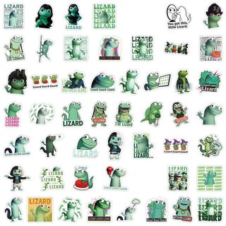 52 Chiếc Dễ Thương Thằn Lằn Meme Dán Kawaii Động Vật Hoạt Hình Decal Laptop Chống Thấm Nước Miếng Dán Đồ Chơi Trẻ Em