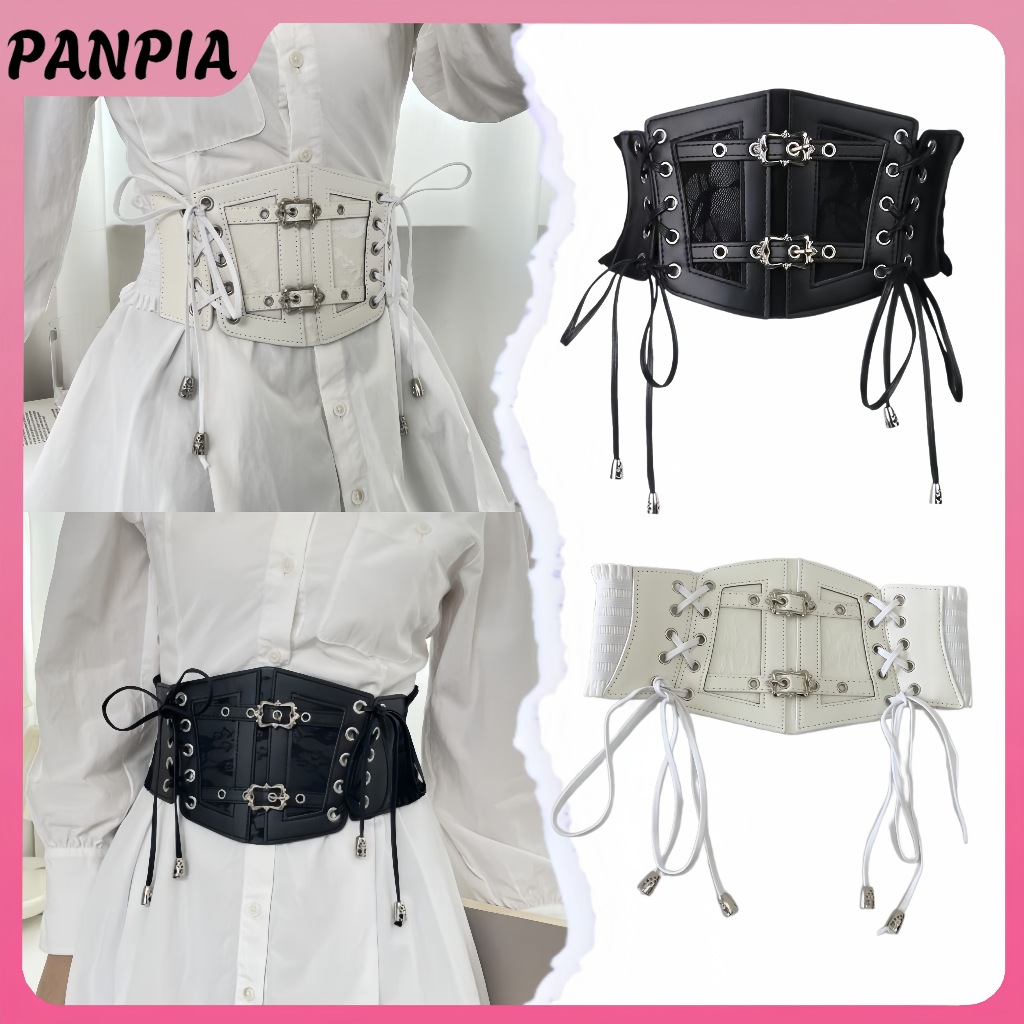 PANPIA-Nữ Da Gợi Cảm Co Giãn Dây Rộng Thắt Lưng Waspie Corset Cinch Underbust