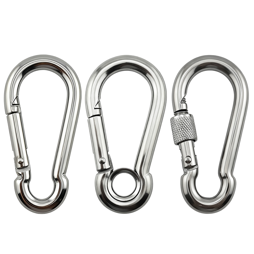 Thép không gỉ 304 Khóa leo núi Dây thép Dây kết nối Vòng khóa lò xo nhanh