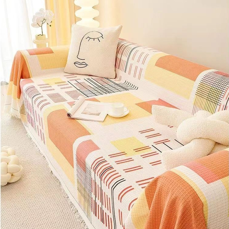 Vỏ bọc ghế sofa bằng vải Bohemian, Chăn sofa một mảnh có thể điều chỉnh có thể đảo ngược hiện đại, Chống trầy xước bốn mùa đa năng, Bảo vệ đồ nội thất cho thú cưng