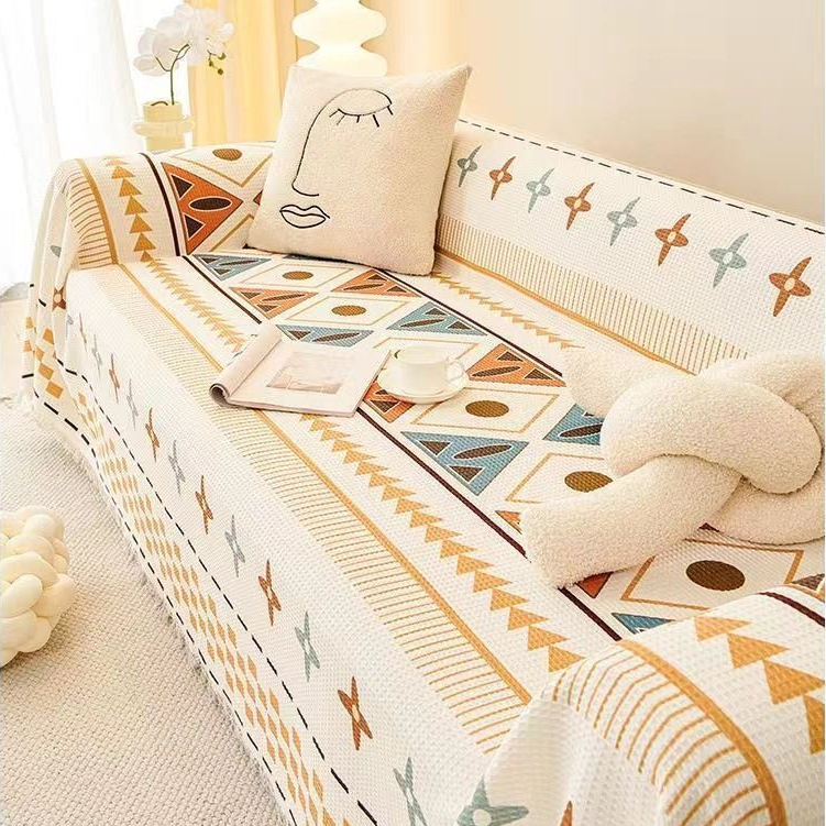 Vỏ bọc ghế sofa bằng vải Bohemian, Chăn sofa một mảnh có thể điều chỉnh có thể đảo ngược hiện đại, Chống trầy xước bốn mùa đa năng, Bảo vệ đồ nội thất cho thú cưng