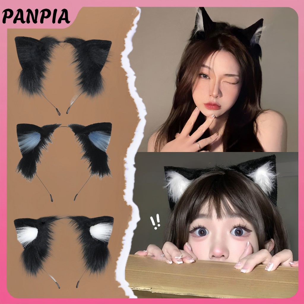 PNPIA-Cartoon Sang Trọng Tai Đầu Dành Cho Nữ Cô Gái Cosplay Tóc Ngộ nghĩnh Dễ Thương Gothic Tóc Vòng Sáng Tạo Phụ Kiện Tóc Quà Tặng