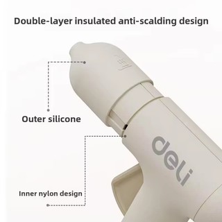 Deli-Hot Melt Glue Gun Công cụ sửa chữa nhà điện Mini với bộ keo trong suốt để chế tác và sử dụng văn phòng