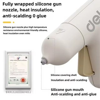 Deli-Hot Melt Glue Gun Công cụ sửa chữa nhà điện Mini với bộ keo trong suốt để chế tác và sử dụng văn phòng