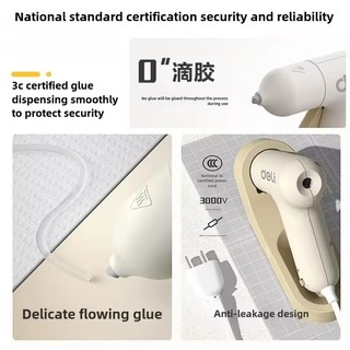 Deli-Hot Melt Glue Gun Công cụ sửa chữa nhà điện Mini với bộ keo trong suốt để chế tác và sử dụng văn phòng