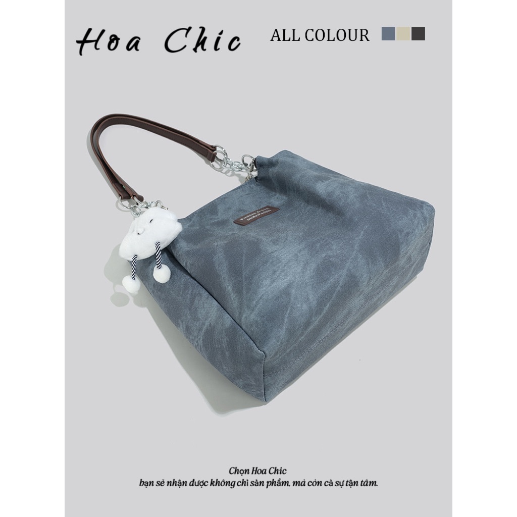 Túi Đeo Vai Tote Da Mềm Phối Cánh Bướm Kim Loại Dây Xoắn Sang Trọng Cao Cấp Phong Cách Hàn Quốc