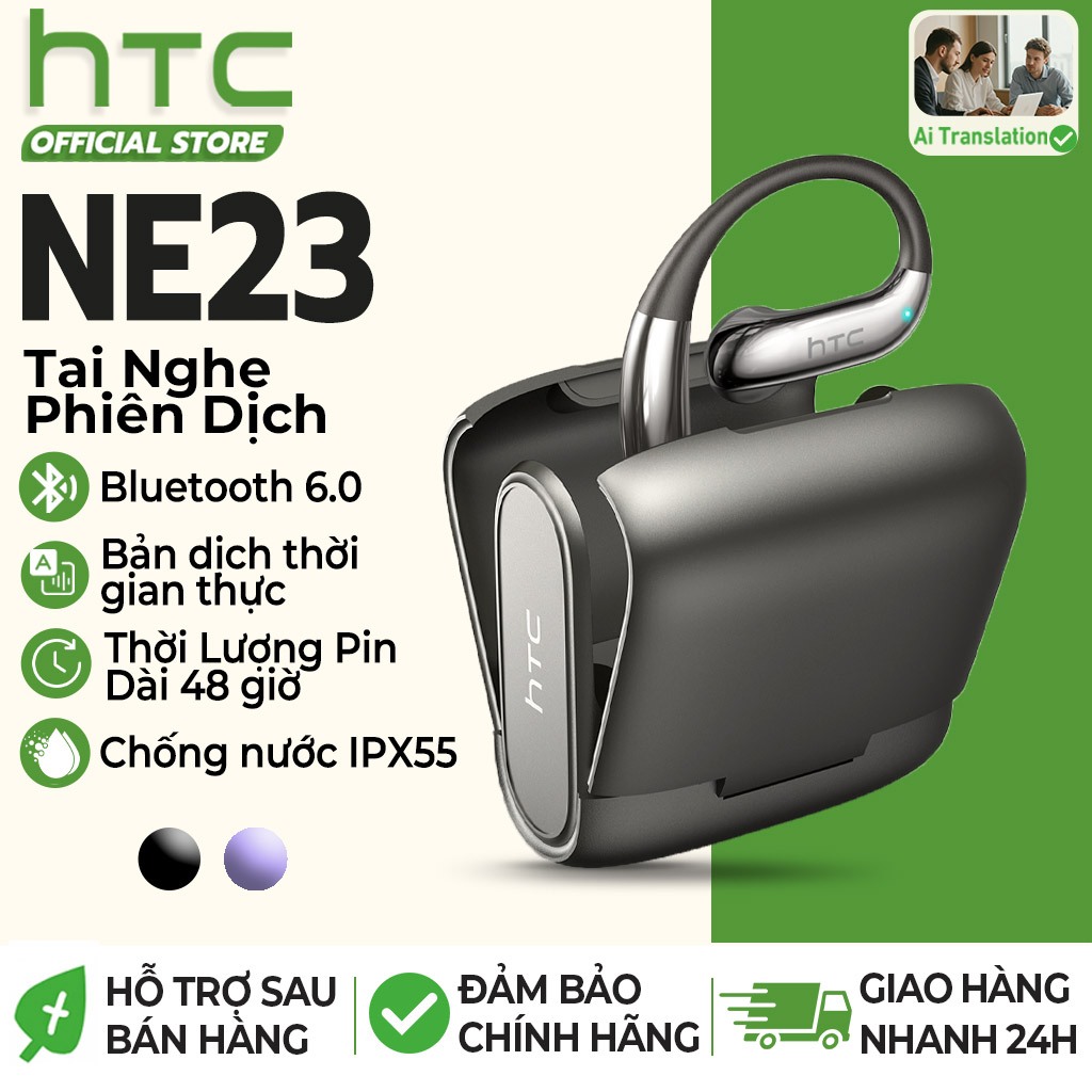 HTC NE23 Tai nghe dịch bluetooth 6.0 Tai nghe khử tiếng ồn Điều khiển ...