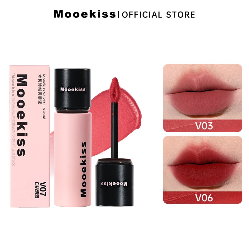 [LIVE Combo 3gx2] Combo 2 Son Mooekiss Velvet Lip Mud  Lì Mịn, Lên Màu Chuẩn, Giữ Màu Lâu, Tiết Kiệm 3gx2