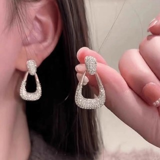 Kim Cương Pha Lê Hình Học - Bông Tai Thiết Kế Cao Cấp, Phong Cách Sang Trọng Mới Mẻ