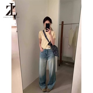 ZHELIHANGFEI Mùa hè phong cách Hàn Quốc khí chất đơn giản tôn dáng đi làm dễ phối cổ POLO dệt kim Ngắn Tay Nữ