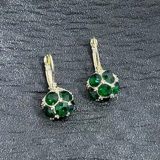 Bông tai cao cấp màu tím retro với kim cương thật, vẻ đẹp tươi sáng và sang trọng