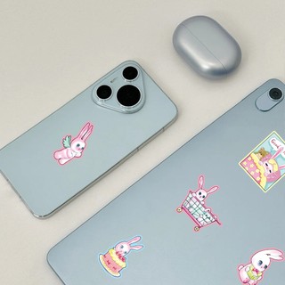 Bộ 50 Kawaii PUFF Thỏ Hoạt Hình Dán Laptop Điện Thoại Sổ Lưu Niệm Trang Trí Miếng Dán Đồ Chơi Trẻ Em