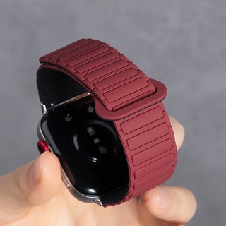 Dây đeo silicon cho Apple Watch S11 / 10 / 9 / 8 / 7 / 6 / 5 / SE Vòng đeo tay từ tính chống thấm nước thay thế dây đeo cổ tay thể thao cho Iwatch 49 / 46 / 45 / 44 / 41 / 40 / 38 / 42MM