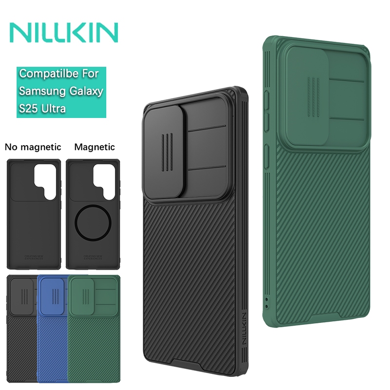 Nillkin Dành Cho Samsung Galaxy S25 Ultra / S25 FE Edge Plus / S25 + Camshield Pro PC Từ Tính TPU Bảo Vệ Ống Kính Máy Ảnh Trượt Ốp Lưng Cứng Nam Châm Vỏ Điện Thoại