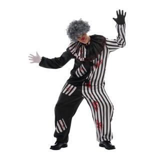 Người lớn chảy máu xiếc hề trang phục Đàn ông Halloween Scary Hề Cosplay trang phục Carnival Đảng Stage Show ăn mặc
