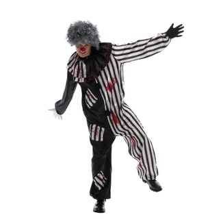 Người lớn chảy máu xiếc hề trang phục Đàn ông Halloween Scary Hề Cosplay trang phục Carnival Đảng Stage Show ăn mặc