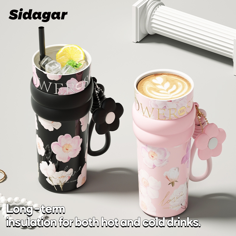 Sidagar 710ml Đồ gốm bên trong Chai nước nóng Được đi kèm ống hút, có thể dùng ngay lập tức | BigBuy360 - bigbuy360.vn