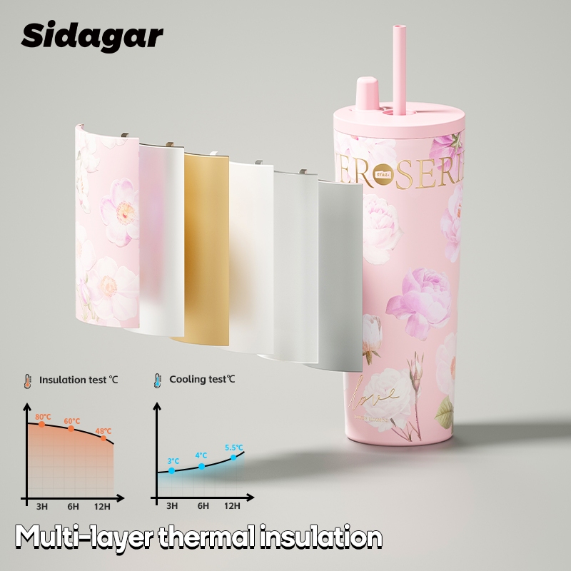 Sidagar 710ml Đồ gốm bên trong Chai nước nóng Được đi kèm ống hút, có thể dùng ngay lập tức | BigBuy360 - bigbuy360.vn
