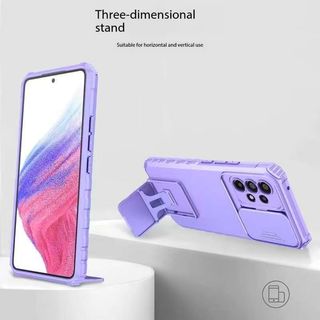 Dành cho Ốp điện thoại Samsung Galaxy A42 A51 A31 A52 A53 A52S A54 A72 A73, giá đỡ 3D, cửa sổ trượt, chống rơi và chống sốc TPU PC Vỏ bảo vệ điện thoại đơn giản