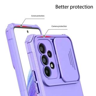 Dành cho Ốp điện thoại Samsung Galaxy A42 A51 A31 A52 A53 A52S A54 A72 A73, giá đỡ 3D, cửa sổ trượt, chống rơi và chống sốc TPU PC Vỏ bảo vệ điện thoại đơn giản