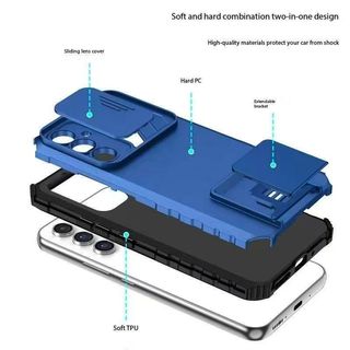 Dành Cho Samsung Galaxy A05 A05S A26 F12 M12A06 A12 A13 A14 A15 A16 A17 A02 A04 Vỏ Điện Thoại, Giá Đỡ 3D, Cửa Sổ Trượt, Chống Rơi Và Chống Sốc TPU PC Đơn Giản Bảo Vệ Điện Thoại