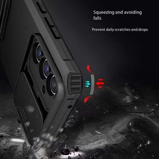 Dành Cho Samsung Galaxy A05 A05S A26 F12 M12A06 A12 A13 A14 A15 A16 A17 A02 A04 Vỏ Điện Thoại, Giá Đỡ 3D, Cửa Sổ Trượt, Chống Rơi Và Chống Sốc TPU PC Đơn Giản Bảo Vệ Điện Thoại