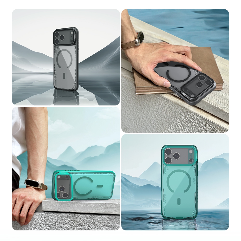 Nillkin Cho Apple iPhone 17 Pro Max Iceblade Chống Sốc Từ Tính Bảo Vệ Ống Kính Máy Ảnh Chân Đế Ốp Lưng Cứng Vỏ Điện Thoại Vỏ