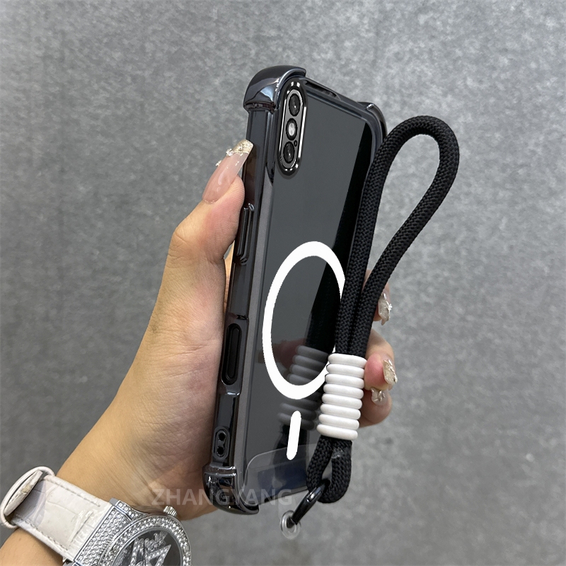 Ốp Lưng Cho iPhone X Xs Xr Xs Max Mạ Điện Chống Rơi Vỏ Điện Thoại Thẩm Mỹ Mới Vòng Hút Từ Tính Thiết Kế Mới Vỏ Mềm Miễn Phí Dây