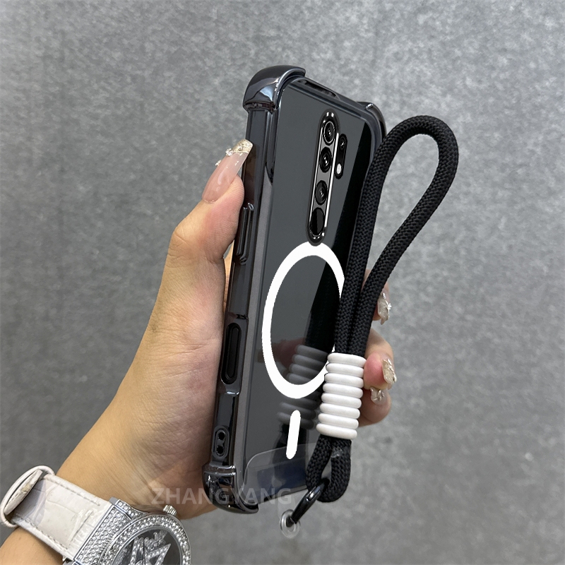 Ốp Lưng Cho OPPO A5 2020 A9 2020 Mạ Điện Chống Rơi Vỏ Điện Thoại Thẩm Mỹ Mới Vòng Hút Từ Tính Thiết Kế Mới Vỏ Mềm Miễn Phí Dây