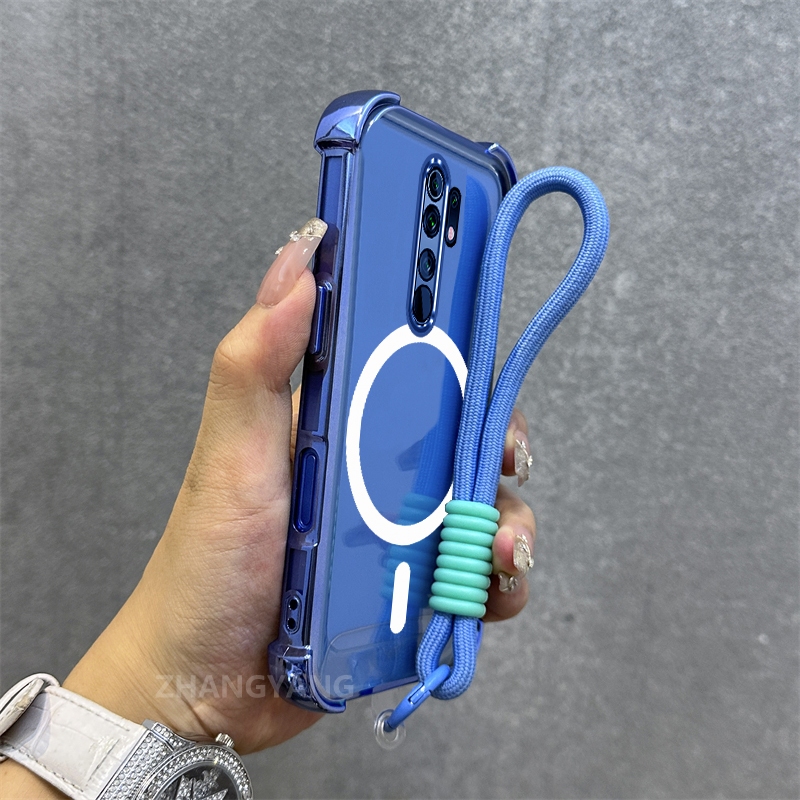 Ốp Lưng Cho OPPO A5 2020 A9 2020 Mạ Điện Chống Rơi Vỏ Điện Thoại Thẩm Mỹ Mới Vòng Hút Từ Tính Thiết Kế Mới Vỏ Mềm Miễn Phí Dây