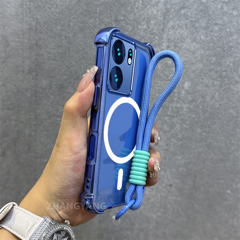 Ốp Lưng Cho OPPO Reno 13F 5G Mạ Điện Chống Rơi Vỏ Điện Thoại Thẩm Mỹ Mới Vòng Hút Từ Tính Thiết Kế Mới Vỏ Mềm Miễn Phí Dây