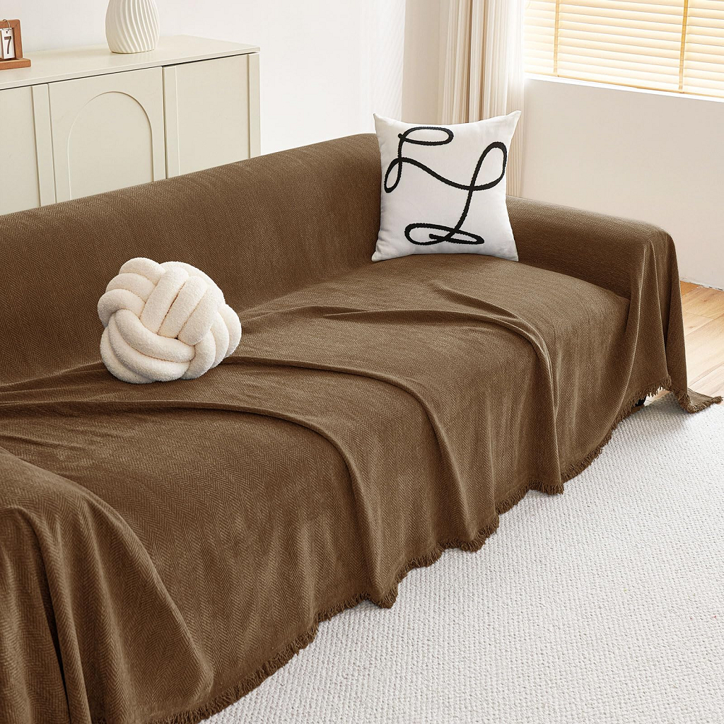 Vỏ bọc ghế sofa Chenille chống trượt sang trọng nhẹ kiểu Pháp, Chăn sofa mềm có thể giặt đa năng, Vỏ sofa 2 và 3 chỗ
