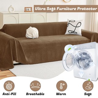 AIMI Khăn Trải Sofa Vải Nhung Mềm Mại, Thoáng Khí Và Thoải Mái Bọc Ghế Sofa Đa Chức Năng, Chống Trượt Thân Thiện Với Thú Cưng Thích Hợp Cho Ghế Sofa Chữ L Hai Hoặc Ba Chỗ Ngồi