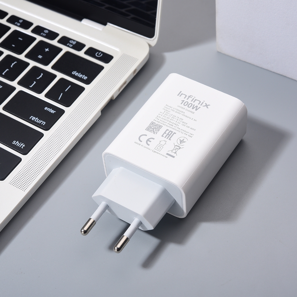 Chính Hãng Infinix 100W Hyper Charger EU Sạc Siêu Nhanh Cáp 6A USB C Cho Infinix Note 20 30 40 50 Pro Pro +