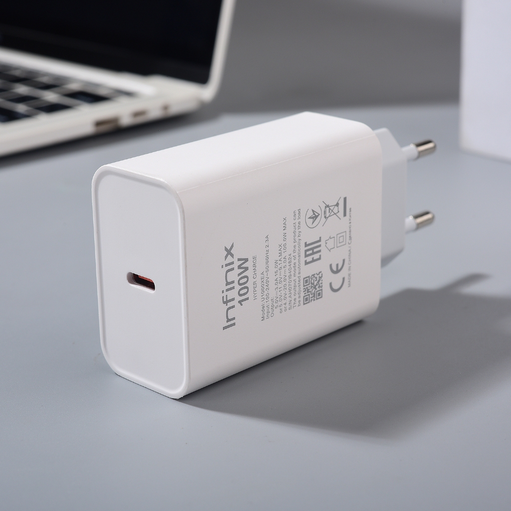 Chính Hãng Infinix 100W Hyper Charger EU Sạc Siêu Nhanh Cáp 6A USB C Cho Infinix Note 20 30 40 50 Pro Pro +