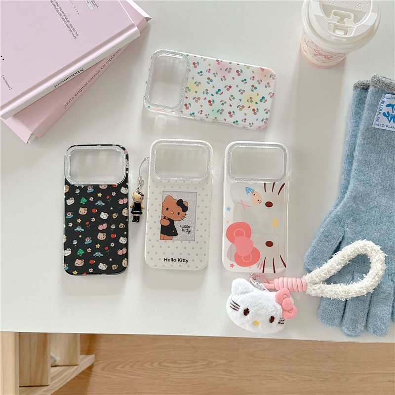 IPhone 17 Pro max 16 Pro max Họa tiết mèo anh đào PU materia IMD quá trình in hai lớp Vỏ điện thoại
